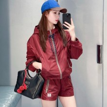 미우미우 아마란스 테크니컬 캔버스 후드 재킷 ML1054OOO13MF  H