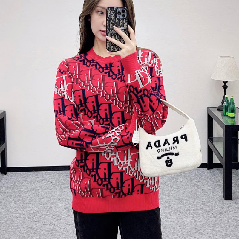 디올 오블리크 울 자카드 니트 스웨터 683m688a2026c385  F