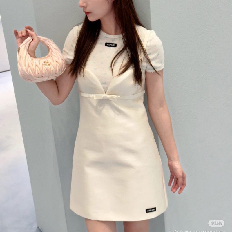 미우미우 실크 울 미니 드레스 MF6167  D