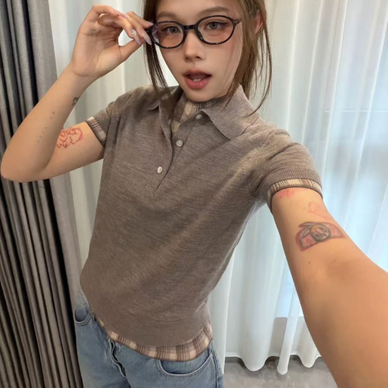 아크네스튜디오 레이어드 헴 울 폴로 티셔츠 A60644  H