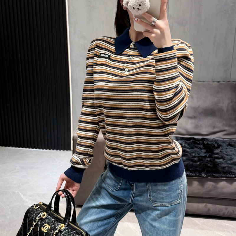 미우미우 울 폴로 셔츠 알비노 MML03V  H