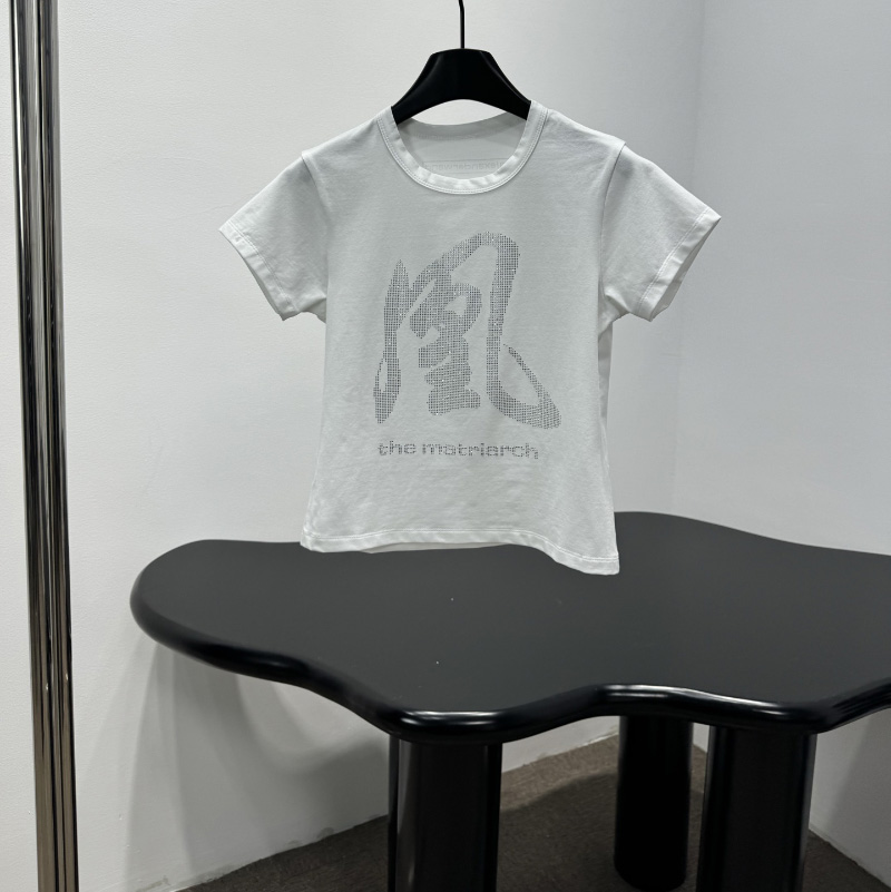 알렉산더왕 SS26 오리지널 핫픽스 컷팅 라운드넥 반팔 여성 티셔츠 1CC2261308100  H