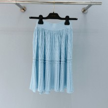 디올 플레어 미니 스커트 치마 크로셰 블루 624J23A5007  H