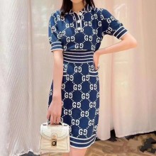 구찌 GG 포인트 코튼 폴로 반팔 원피스 753920 H
