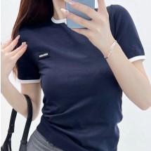 미우미우 테크니컬 얀 크루넥 스웨터 MMLA88  H