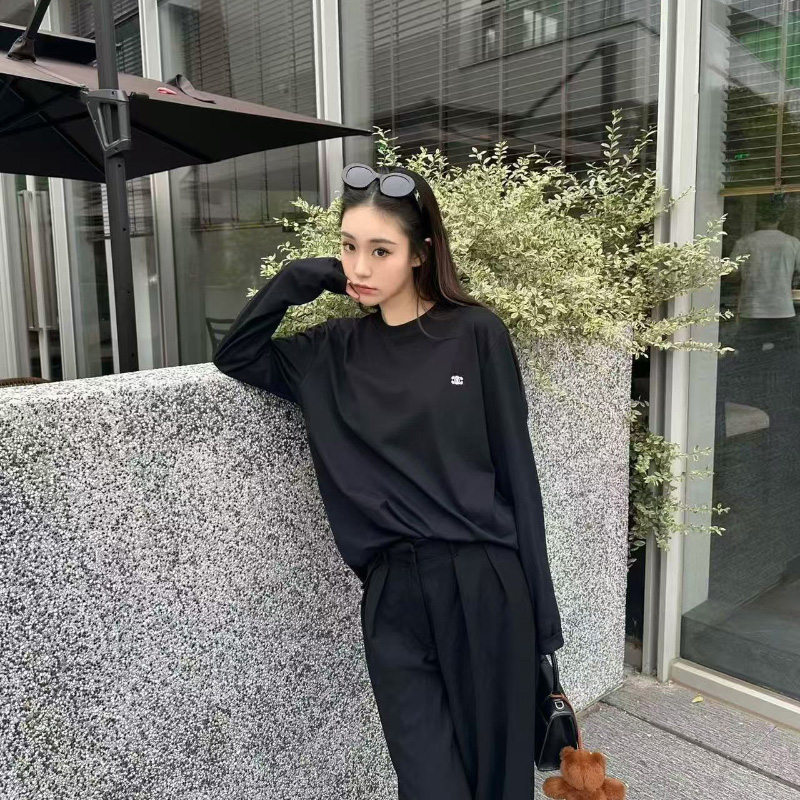 셀린느 트리오페 코튼 티셔츠 블랙 RX017507Z  H