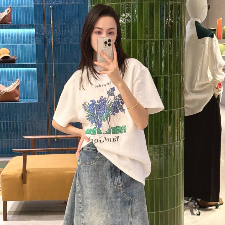 로에베 혼합 면 캐주얼 티셔츠 S540Y22X75  H