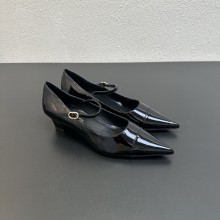 샤넬 메리제인 슈즈 페이턴트  블랙 G47052