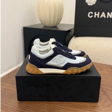 샤넬 26SS CC 로고 믹스드 파이버 스웨이드 스니커즈 네이비 G47269