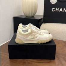 샤넬 26SS CC 로고 믹스드 파이버 스웨이드 스니커즈 베이지 G47269