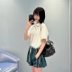미우미우 비대칭 지퍼 폴로 셔츠 MJNA03SOOO  D