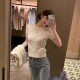 디올 아무르 자수 반소매 스웨터 624S07A0009  H