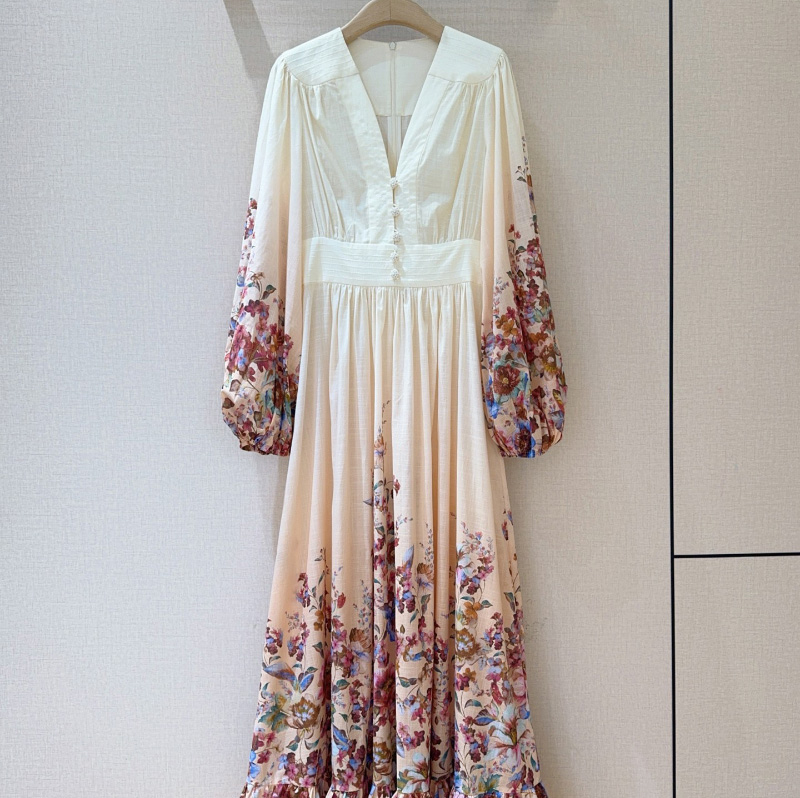 짐머만 플로럴 브이넥 버튼 원피스 6875drs261  H