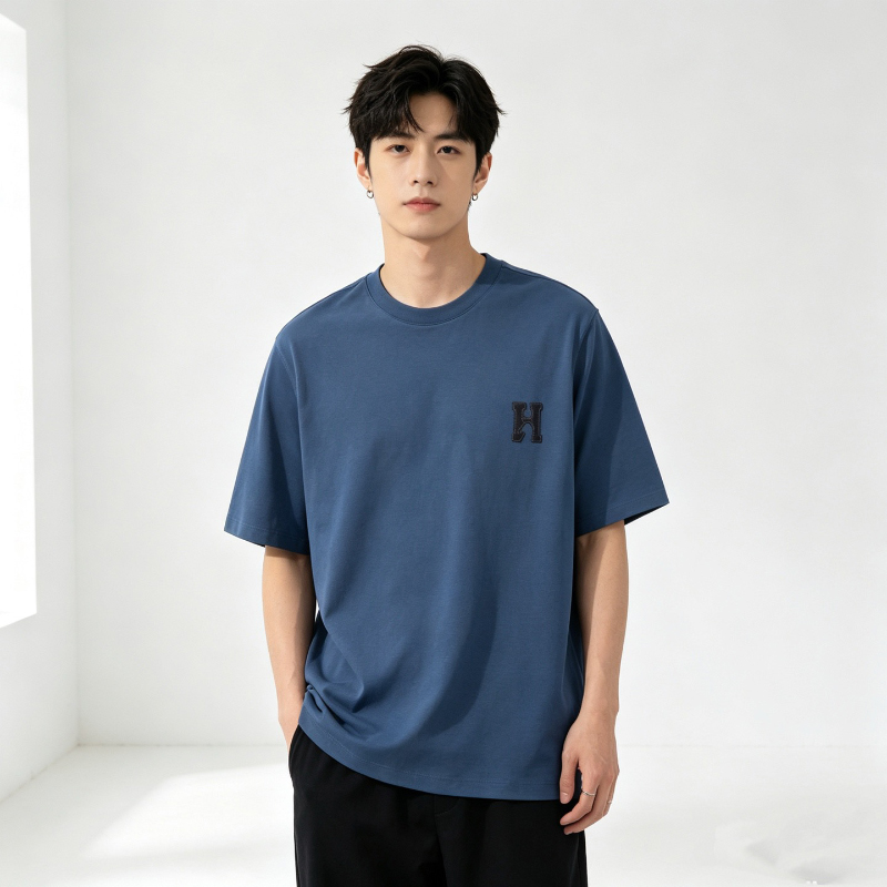 에르메스 남성 H 슈발 가죽 포인트 반팔 티셔츠 3컬러 H567810HA90   H