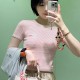 프라다 스트라이프 크루넥 반팔 니트 P24R2G  D