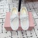 미우미우 26SS 메쉬 앤 스웨이드 보트 슈즈  5D585E  X