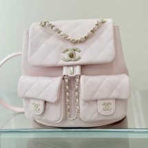 샤넬 듀마 투포켓 백팩 미디움 캐비어 핑크 AS3860
