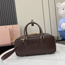 미우미우 아르카디 라지 토트백 다크 브라운 5BB148