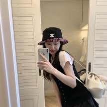 샤넬 버킷햇 코튼 글래스 펄 블랙 AA8956  H