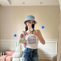 샤넬 버킷햇 코튼 글래스 펄 2컬러 AA8956  H