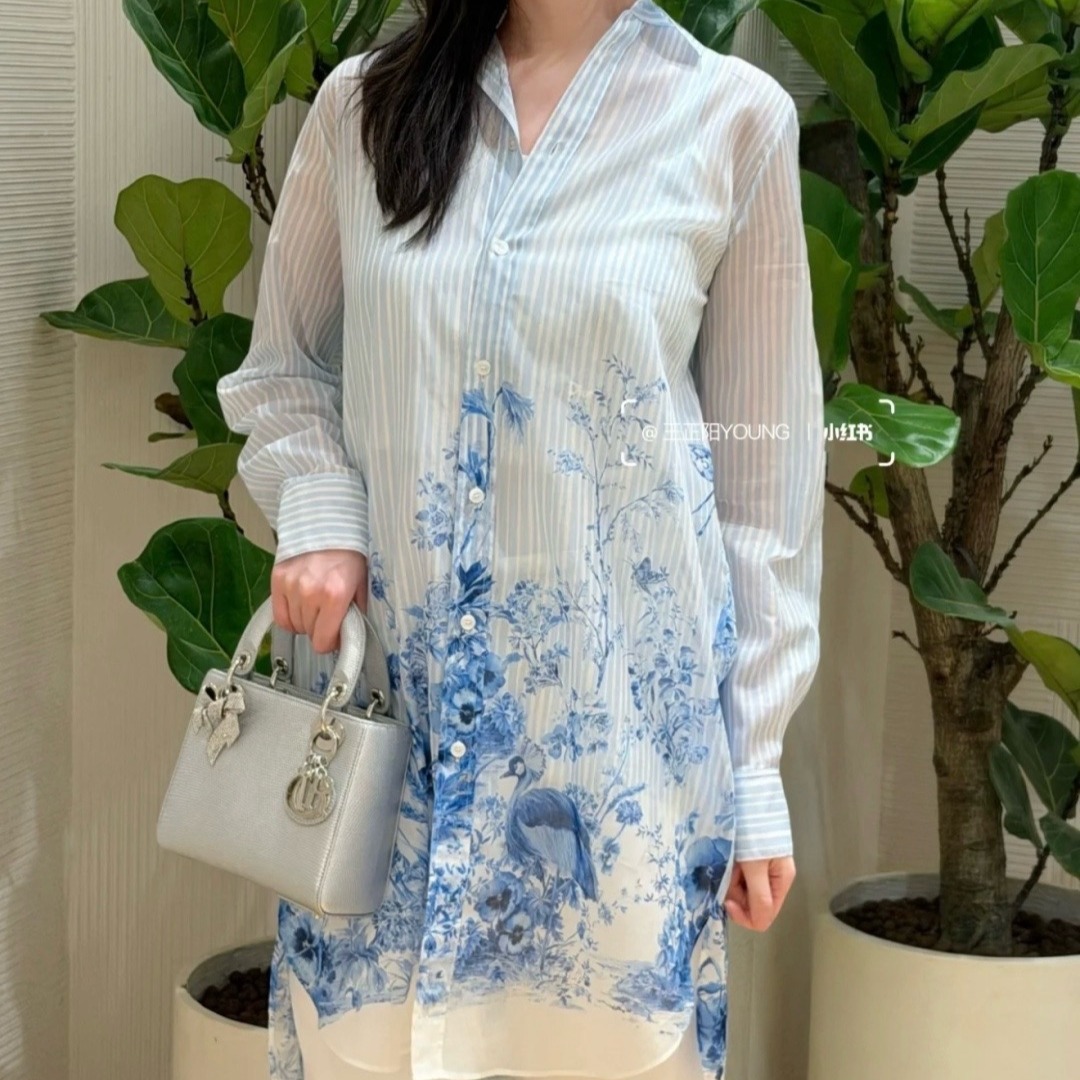 디올 디올리비에라 롱 블라우스 641B44A3826  H