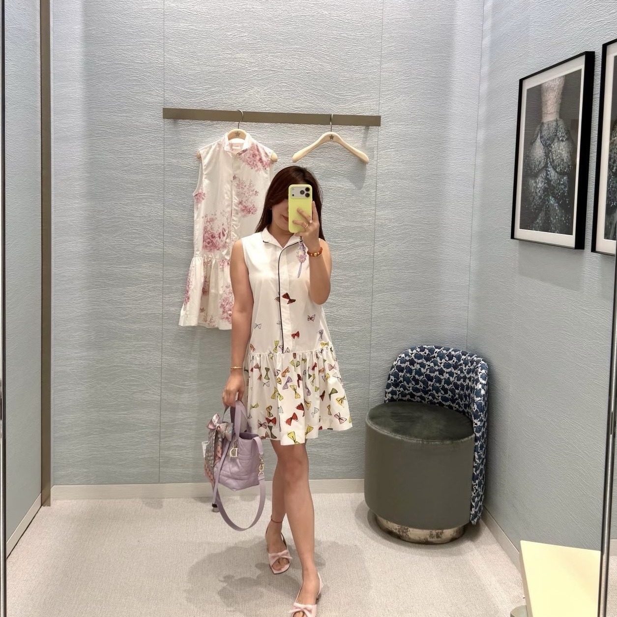디올리비에라 플레어 쇼트 원피스 화이트 641D39A3221  H