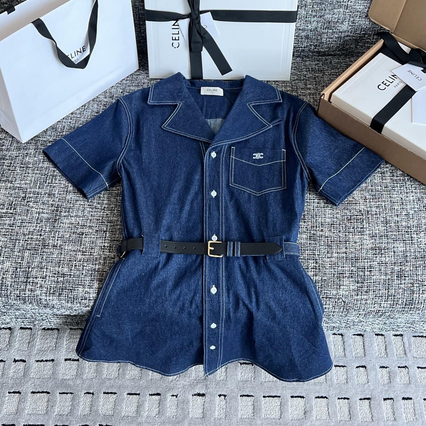 셀린느 그란데비타 여성 DENIM 숏드레스 원피스 RR0MB2N67GGG3  H