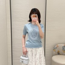 디올리비에라 메달리옹 반소매 반팔 니트 스웨터 3컬러 644S12A6876  Y
