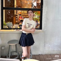 프라다 실크 크루넥 스웨터 로고 2컬러 P24T1F  Y
