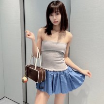 미우미우 투톤 저지와 포플린 미니 스커트 2컬러 MG2466  Y