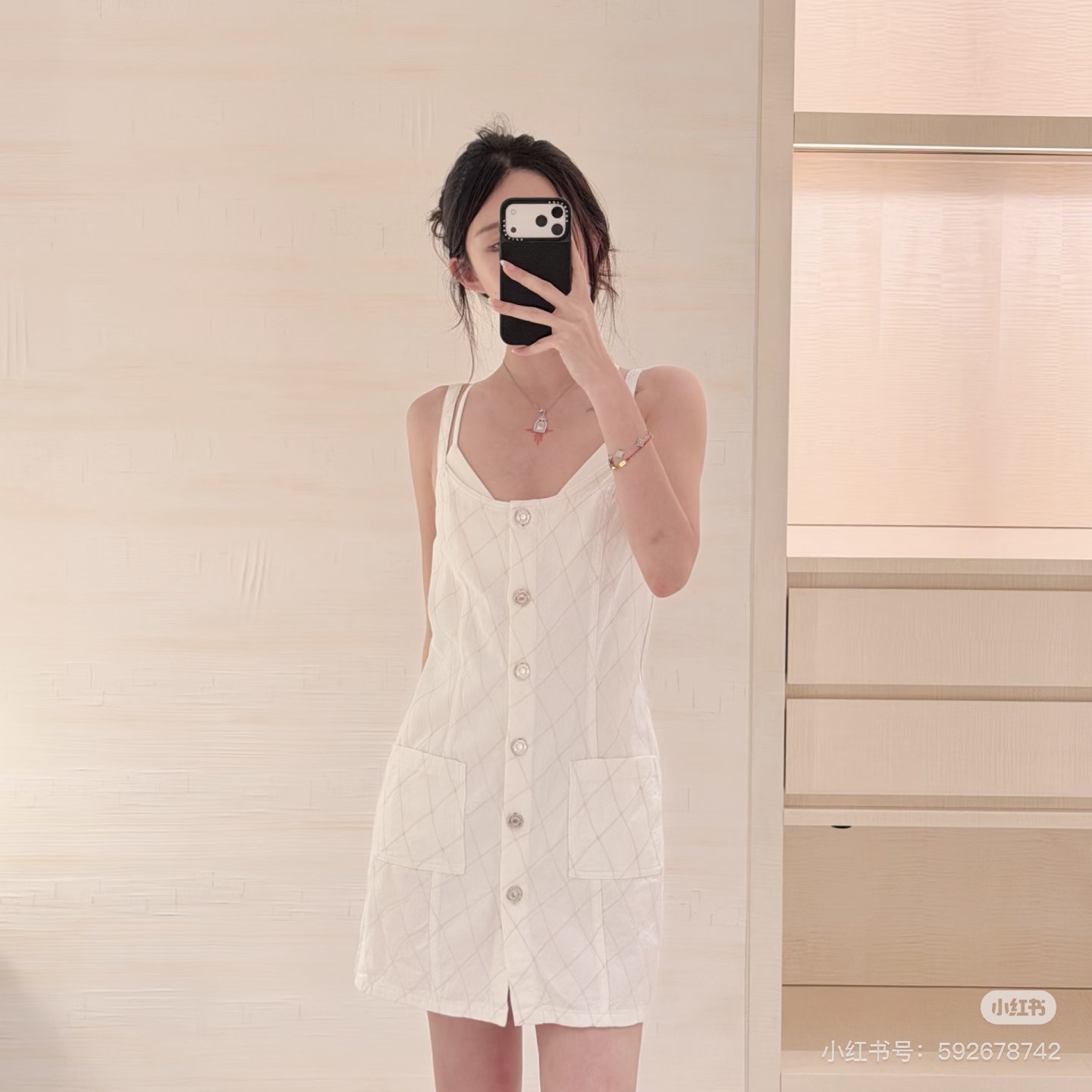 샤넬 26SS CC 로고 퀄팅 코튼 드레스 P81125  H