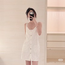 샤넬 26SS CC 로고 퀄팅 코튼 드레스 P81125  H