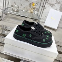 디올 솔트윈드 남여공용 스니커즈 운동화 클로버 자수 3.5CM 블랙 그린 3SN348ACI