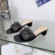 디올 까나쥬 힐 뮬 퀼티드 까나쥬 램스킨 3.5CM 블랙 KCO546CQL