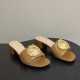 디올 메달리옹 버클 힐 슬라이드 슬리퍼 4.5CM 카멜 KCO695LAB