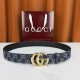 구찌 GG 마몽트 벨트 다크 블루 데님 4.0CM 금장 863293FAGAB4521