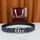 구찌 GG 마몽트 벨트 다크 블루 데님 4.0CM 은장 863293FAGAB4521
