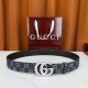구찌 GG 마몽트 벨트 다크 블루 데님 4.0CM 무광 은장 863293FAGAB4521