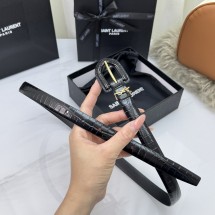 생로랑 26SS  카상드르 커버드 U 버클 씬 벨트 금장 은장 블랙  848841