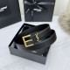 생로랑 모노그램 스퀘어 여성 버클 벨트 금장 은장 3.0CM 블랙 634440DTI0W1000