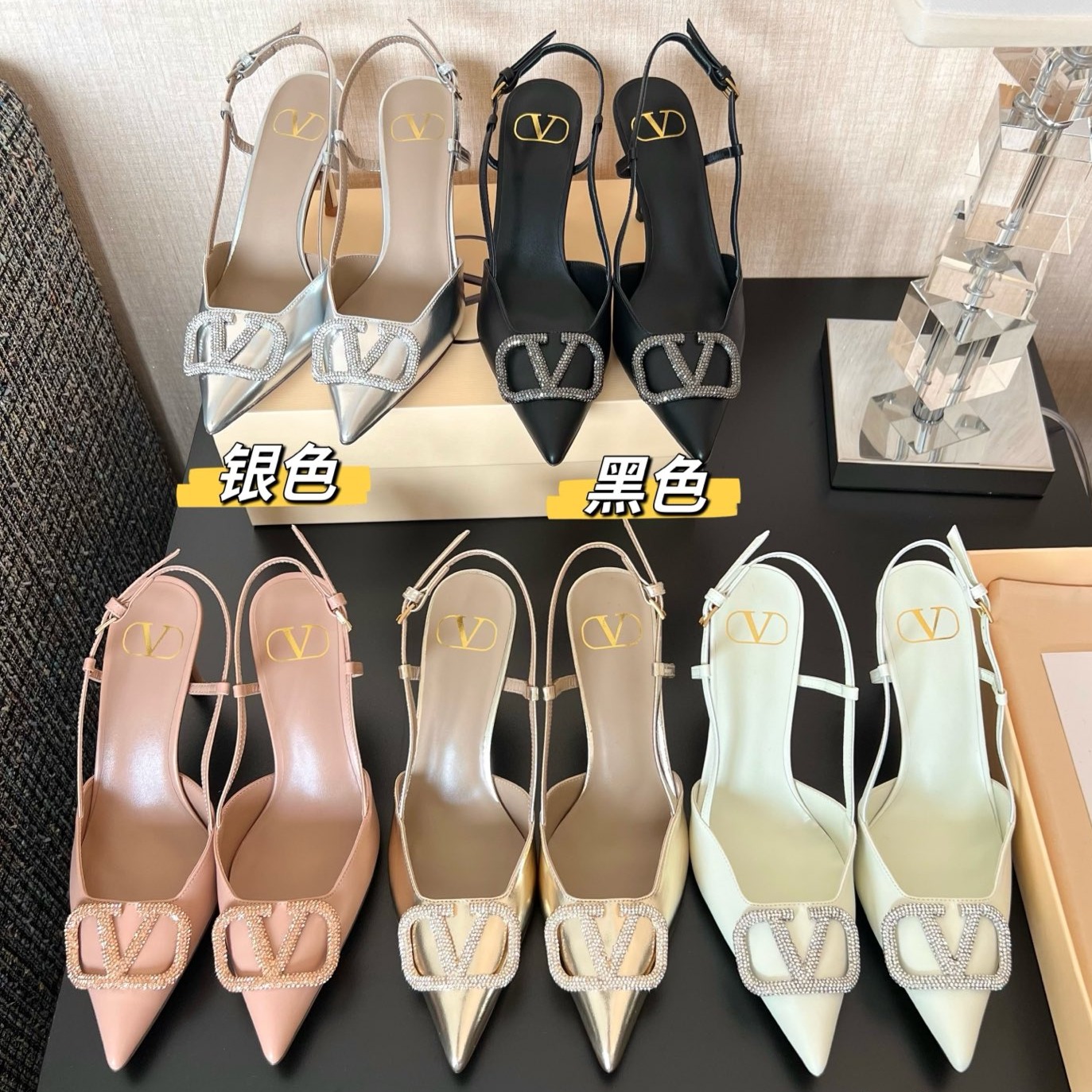 발렌티노 가라바니 여성 슬링백힐  굽8CM 5컬러 3W2S0R01EST249  H