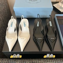 프라다 소프트 패딩 레더 슬링백 펌프스 3-5CM 2컬러 1I565M  H