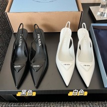 프라다 브러시드 레더 슬링백 펌프스 굽7.5CM 2컬러 1I901M  H