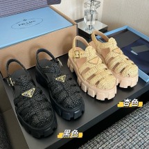 프라다 모노리스 크로셰 케이지 샌들 3-5CM 2컬러 1X138N  H