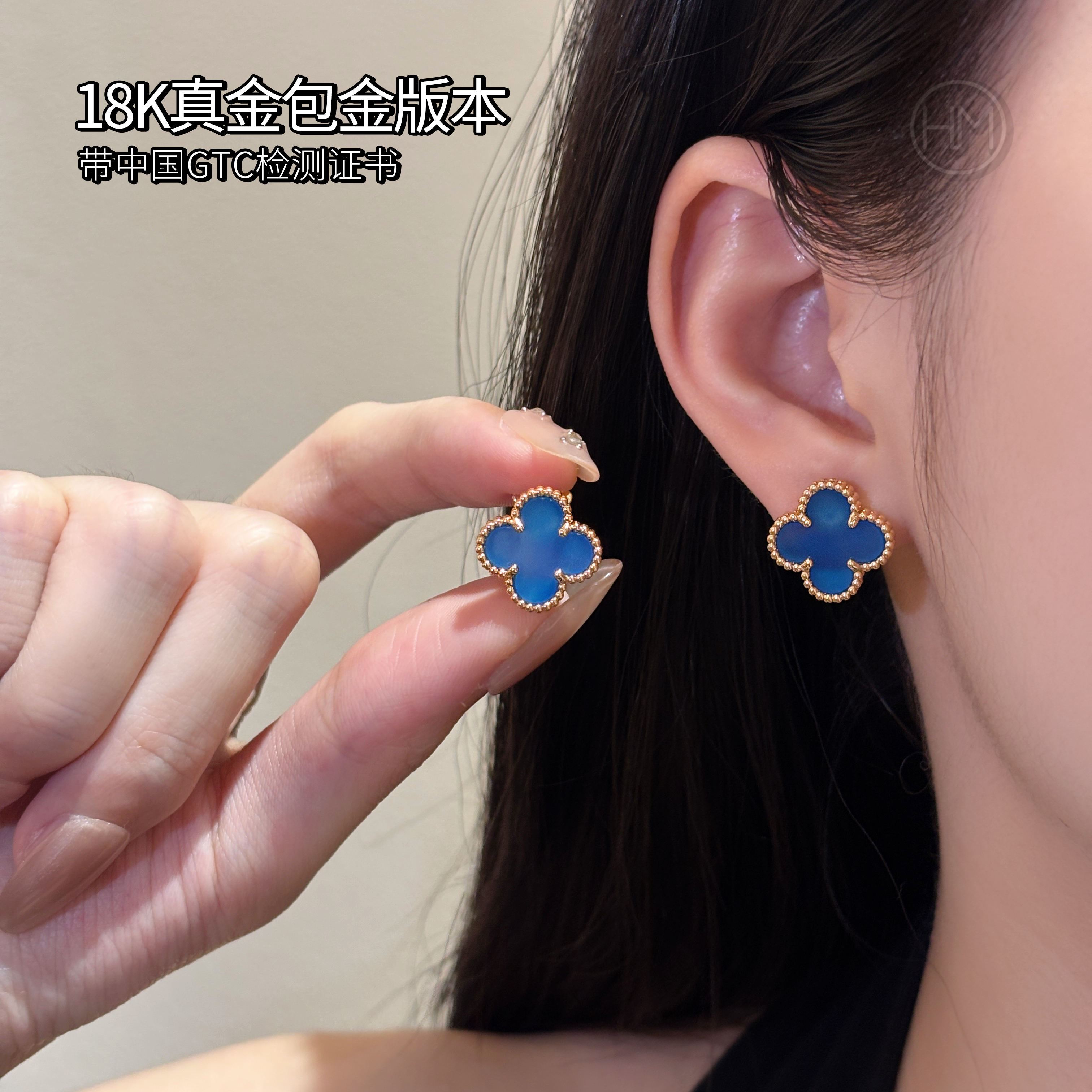 반클리프앤아펠 빈티지 알함브라 18k포금 이어링 귀걸이 2컬러  VCARP9SZ00