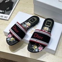 디올 시크릿 가든 모티브 디웨이 슬라이드 슬리퍼 블랙 KCO610SRG  JM