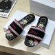 디올 시크릿 가든 모티브 디웨이 슬라이드 슬리퍼 블랙 KCO610SRG  JM