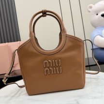 미우미우 아이비 가죽 브라운 토트백 5BA284