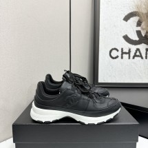 샤넬 26SS 스니커즈 카프스킨 벨벳 블랙 스니커즈 G47276  JM
