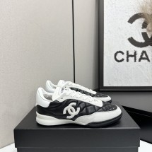 샤넬  카프스킨 스웨이드 블랙 화이트 스니커즈 G47274  JM